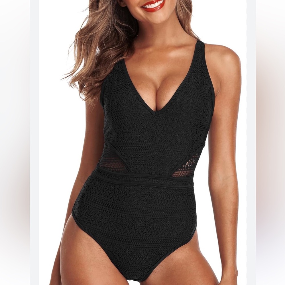 One Piece Bathing Suit for Women Swimsuits Tummy Control Retro NWT SIZE S